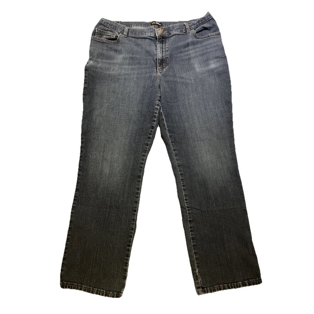 Lee Jeans Women’s Size 18 Short Relaxed Fit Straight Leg‎ Blue Denim Casual Boho
